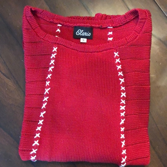❤️Elaris Bell long sleeve cross stitched detail soft stretchy sweater - Picture 5 of 12